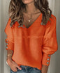 Lente Herfst Dames Losse Lange Mouwen Gebreide Top