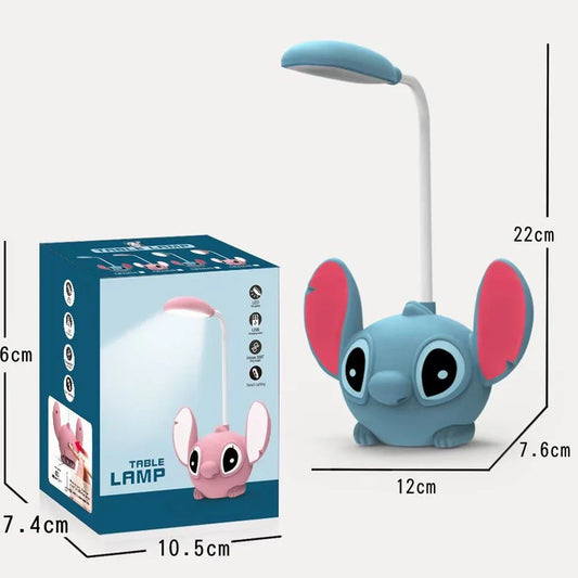 Led Lilo & Stitch Bureaulamp Met Puntenslijper Opvouwbaar Licht Schattig Bureau Klein Boeklamp Usb Oplaadlicht Cadeau
