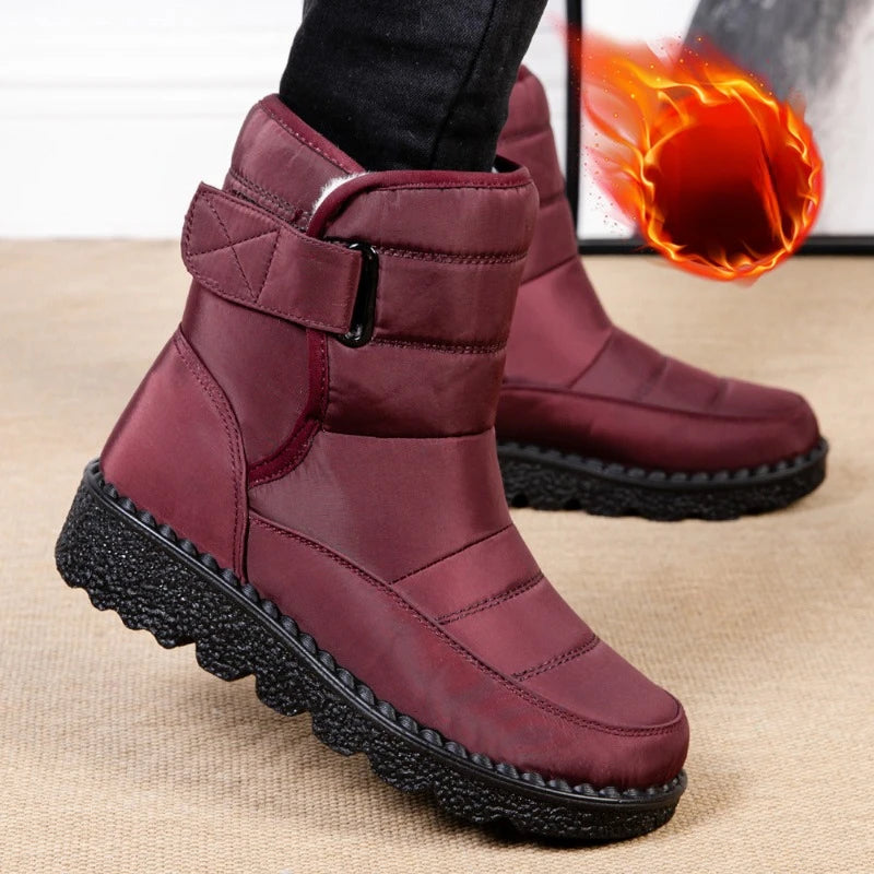 Dames Winter Sneeuwlaarzen – Warme Waterdichte Platform Enkellaarsjes met Pluche Voering