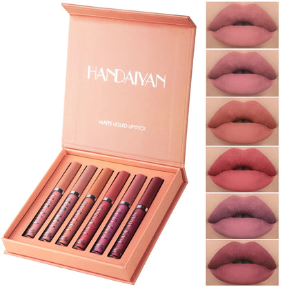 Matte vloeibare lippenstift, 6 kleurenpakket