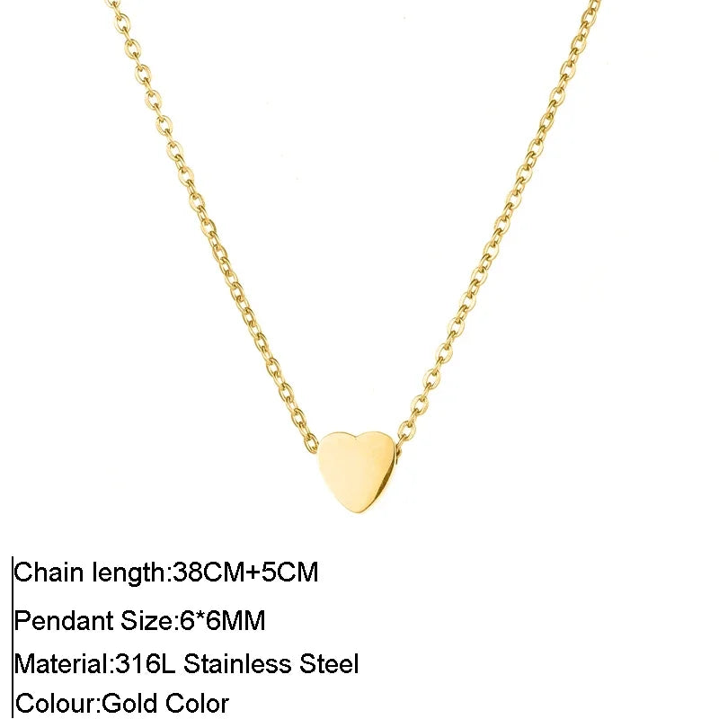 roestvrijstalen sieraden Choker ketting met hart kleine hanger voor sieraden vrouwen