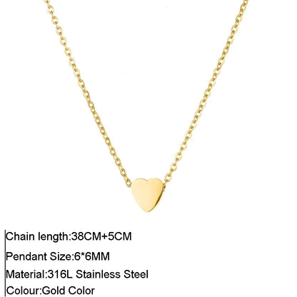 roestvrijstalen sieraden Choker ketting met hart kleine hanger voor sieraden vrouwen