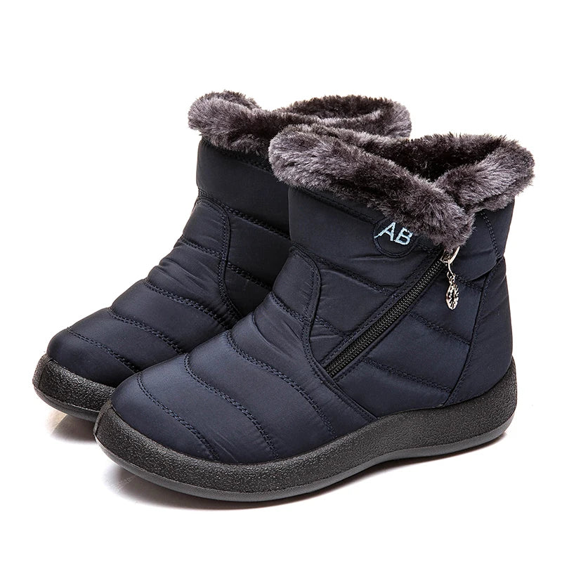 damesschoenen met een rits en bont van binnen
