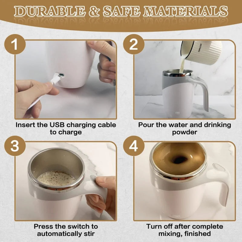 Automatische Magnetische Mok - Oplaadbare Automatische Roeren koffie kop - Elektrische Roeren Beker - Roterende Beker