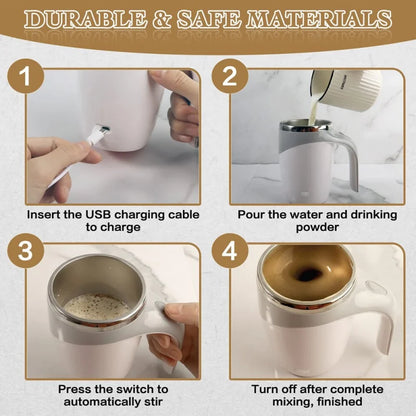 Automatische Magnetische Mok - Oplaadbare Automatische Roeren koffie kop - Elektrische Roeren Beker - Roterende Beker