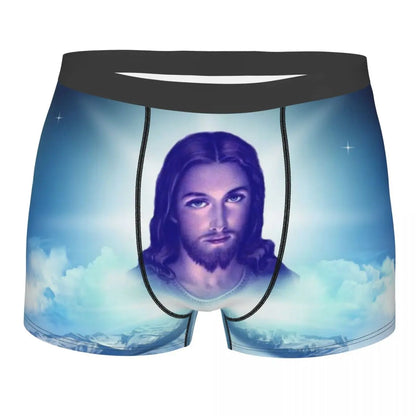 Custom Mannelijke Cool Heilig Hart Van Jezus Ondergoed Christelijke Katholieke God Boxer Slips Zachte Korte Broek Onderbroek