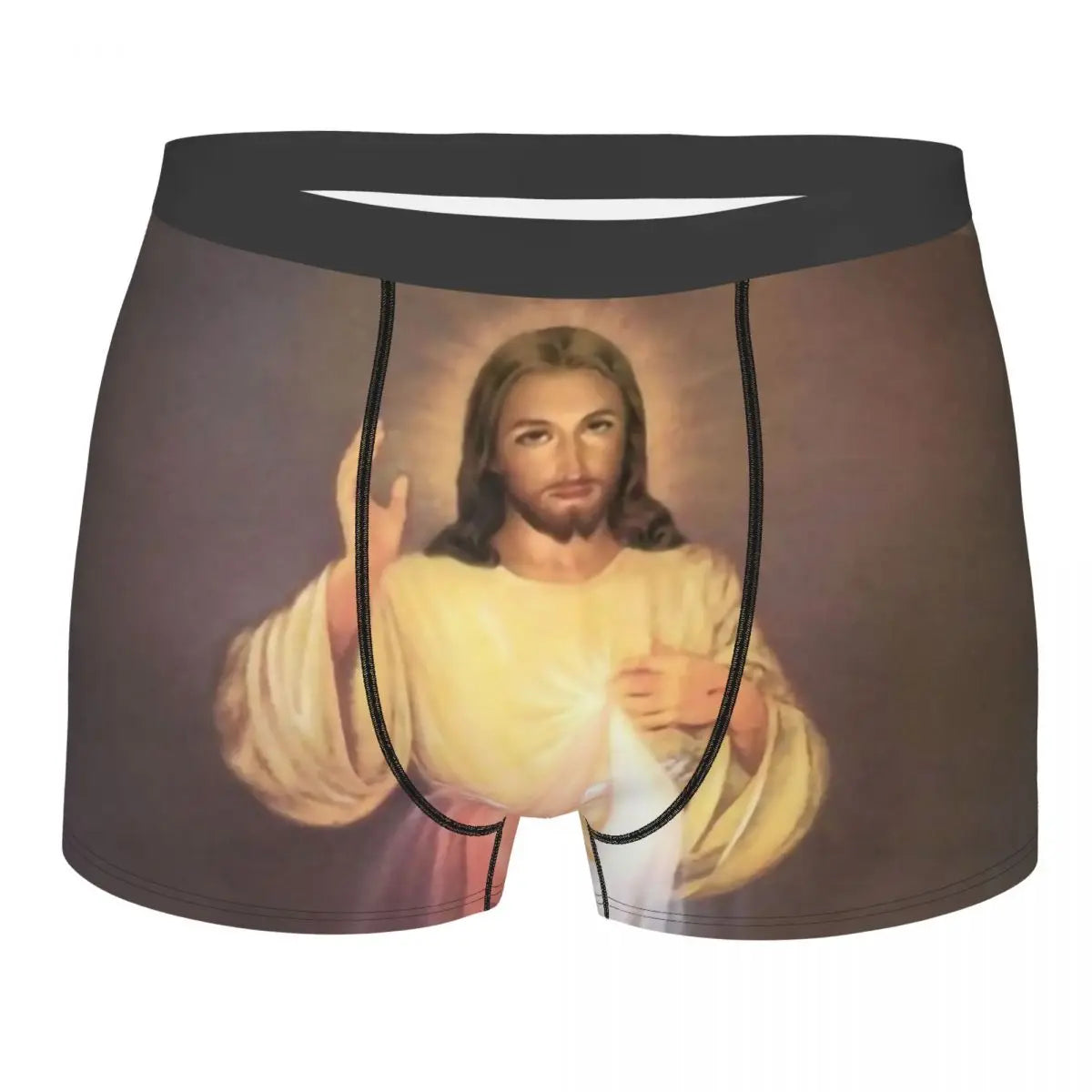 Custom Mannelijke Cool Heilig Hart Van Jezus Ondergoed Christelijke Katholieke God Boxer Slips Zachte Korte Broek Onderbroek