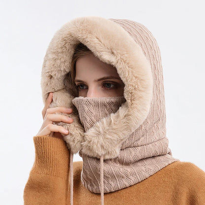 Luxe Gebreide Bont Gevoerde Nekwarmer
