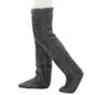 Pluizige Dij Hoge Sokken Vrouwen Winter Warme Voeten Kousen Teddy Benen Fuzzy Knie Hoge Winter Sokken Warme Slaap Sokken Voet Warming