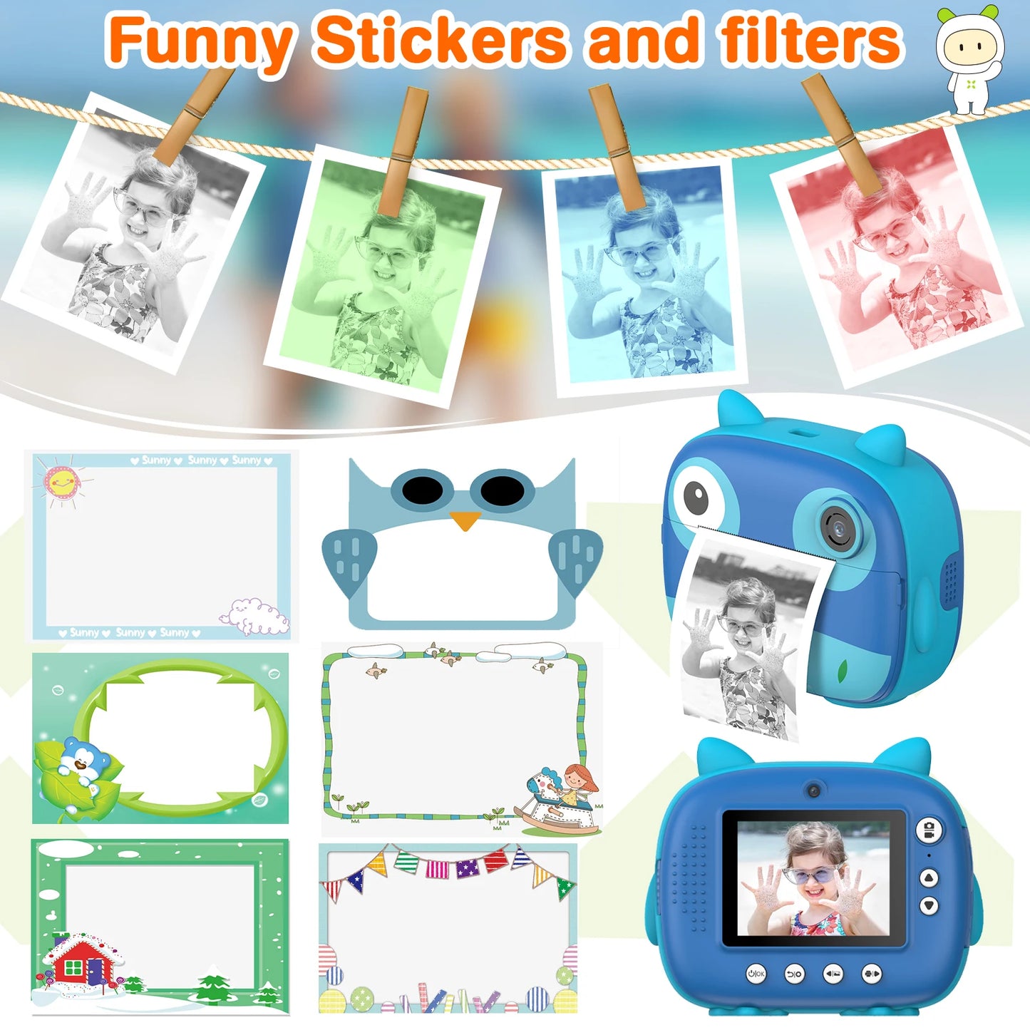 Schattige Kinderen Instant Camera 12mp Kinderen