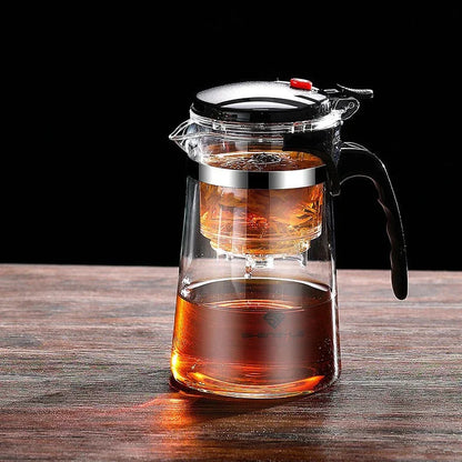 Hittebestendige glazen theepot Filtering met één klik Theepot Thee Waterscheiding Filter Theemaker Koffiepot Theeservies voor thuis