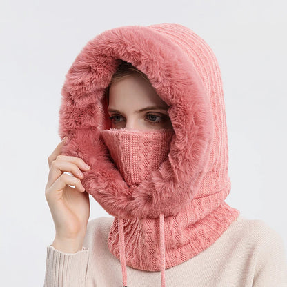 Luxe Gebreide Bont Gevoerde Nekwarmer