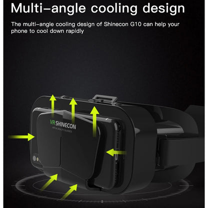 Shinecon Vr Bril 3d Headset Virtual Reality Apparaten Helm Viar Lenzen Goggle Voor Smartphone Mobiele Telefoon Smart Met Controller