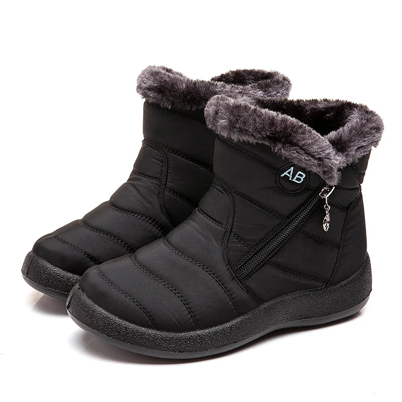 damesschoenen met een rits en bont van binnen