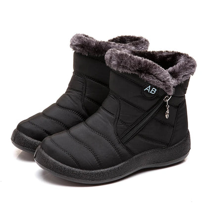 damesschoenen met een rits en bont van binnen