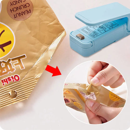Deze compacte sealen is geschikt voor het dichtmaken van plastic zakjes.