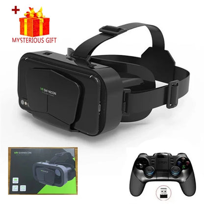 Shinecon Vr Bril 3d Headset Virtual Reality Apparaten Helm Viar Lenzen Goggle Voor Smartphone Mobiele Telefoon Smart Met Controller