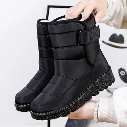 Dames Winter Sneeuwlaarzen – Warme Waterdichte Platform Enkellaarsjes met Pluche Voering
