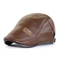 Retro Heren Lederen Baret Hoed Platte Pet Mannelijke