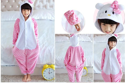 Disney Lilo & Stitch Pyjama Kinderen Cartoon Pluche Kigurumi Onesies Winter Warme Kleding voor Jongens Meisjes Kerstcadeaus
