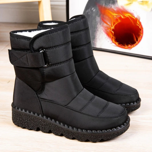 Dames Winter Sneeuwlaarzen – Warme Waterdichte Platform Enkellaarsjes met Pluche Voering