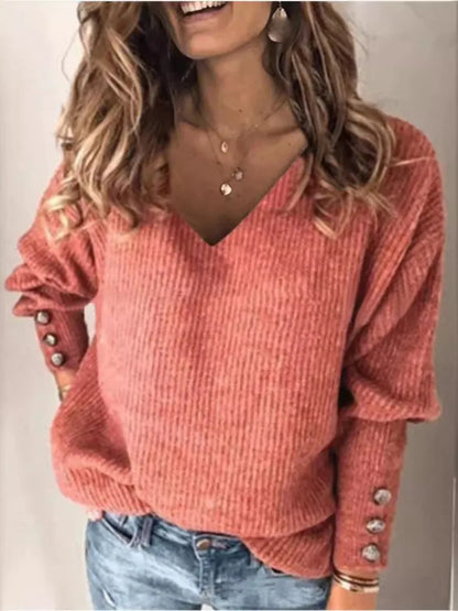 Lente Herfst Dames Losse Lange Mouwen Gebreide Top