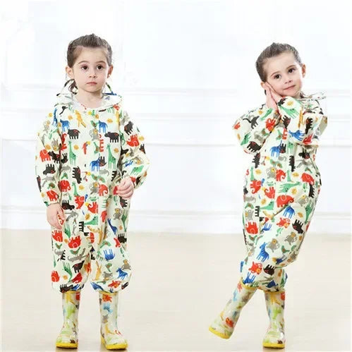 Kinderregenjassen Fashion Print Desing Waterdichte Jumpsuit Kids Regenbroek Voor Baby Jongens Meisjes 2-10 Y