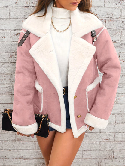 Winterjas Teddy met Revers Dames