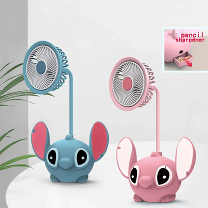 Led Lilo & Stitch Bureaulamp Met Puntenslijper Opvouwbaar Licht Schattig Bureau Klein Boeklamp Usb Oplaadlicht Cadeau