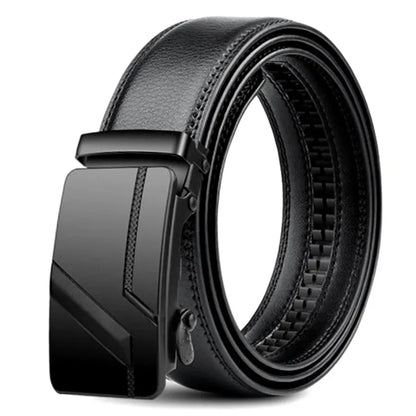 Riemen voor heren, leer, zwart, klassieke verstelbare leren riem, ratel, tailleriem voor jeans, broeken, pakken, geschenken voor mannen