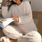 Coral fluwelen pyjamaset voor dames