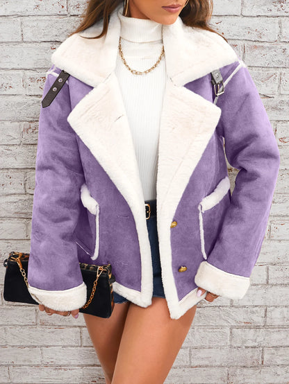 Winterjas Teddy met Revers Dames
