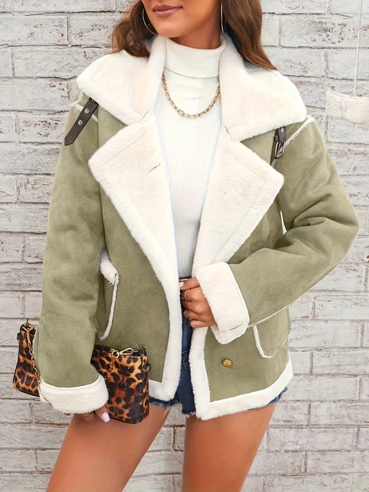 Winterjas Teddy met Revers Dames