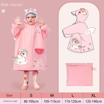 Schattige Kinderen Regenjas Wateproof Kinderen Dinosaurus Eenhoorn Regen Poncho Regenjas Jas Met Rugzak Positie Student Regenkleding