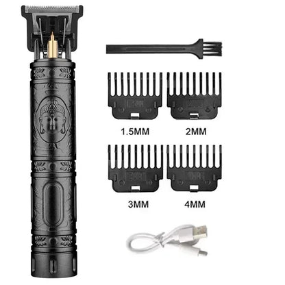 Tondeuse voor heren, USB, oplaadbaar, elektrisch scheerapparaat voor baard en haar, geschikt voor volwassenen en barbier, machine met 4 beperkte kammen (brons)