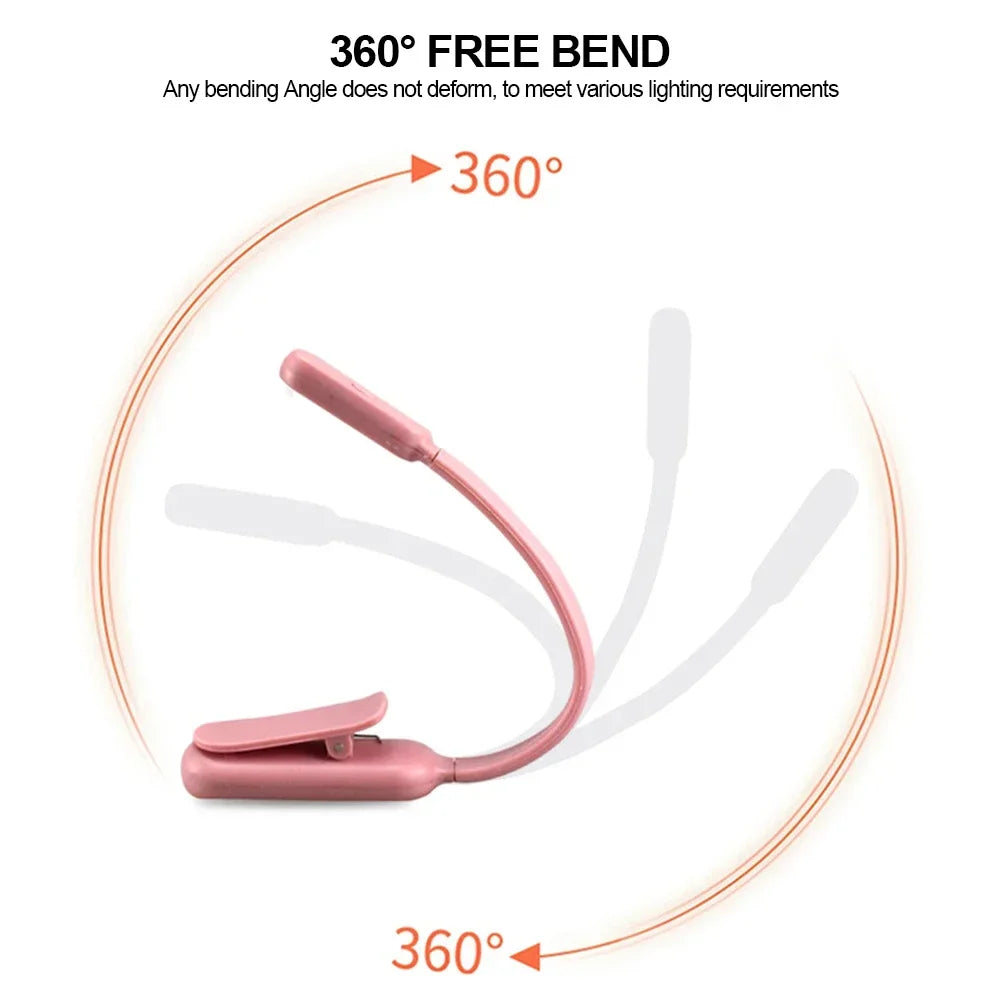 Mini Led Boek Nacht 3 Helderheid Verstelbare Usb Oplaadbare Clip-On Studie Leeslamp Voor Reizen Slaapkamer Slaapzaal Lezen