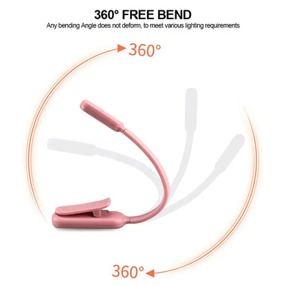 Mini Led Boek Nacht 3 Helderheid Verstelbare Usb Oplaadbare Clip-On Studie Leeslamp Voor Reizen Slaapkamer Slaapzaal Lezen