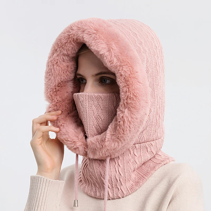 Luxe Gebreide Bont Gevoerde Nekwarmer