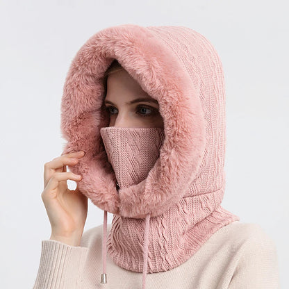 Luxe Gebreide Bont Gevoerde Nekwarmer