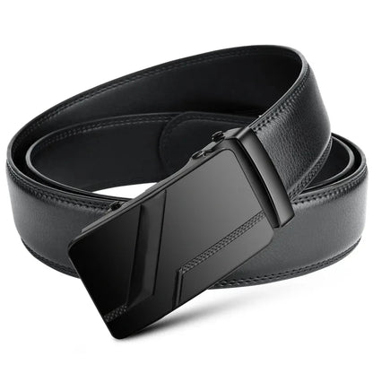 Riemen voor heren, leer, zwart, klassieke verstelbare leren riem, ratel, tailleriem voor jeans, broeken, pakken, geschenken voor mannen