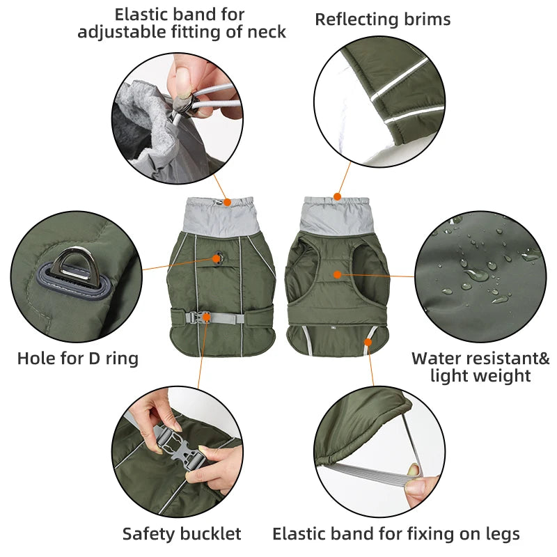 Hondenkleding Luxe Winterjas Voor Kleine Middelgrote Honden Waterdichte, Zachte Gewatteerde Warme Jas Voor Huisdieren