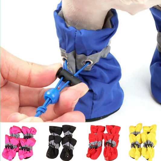 4 stks/set Waterdichte Hond Schoenen Antislip Regenlaarzen Schoeisel voor Kleine Katten Honden Puppy Hond Huisdier laarsjes Huisdier Poot Accessoires