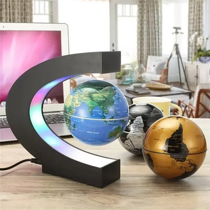 Cazy Zwevende Wereldbol Magnetisch Draaibaar - Bureau Accessoire Met LED verlichting