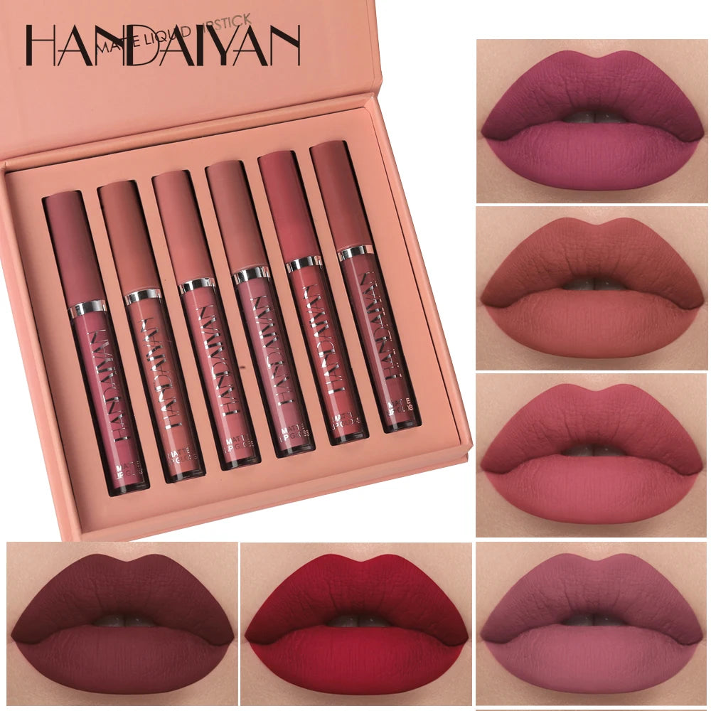 Matte vloeibare lippenstift, 6 kleurenpakket