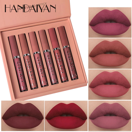 Matte vloeibare lippenstift, 6 kleurenpakket