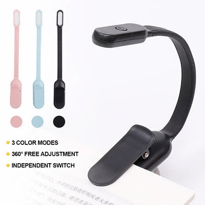 Mini Led Boek Nacht 3 Helderheid Verstelbare Usb Oplaadbare Clip-On Studie Leeslamp Voor Reizen Slaapkamer Slaapzaal Lezen