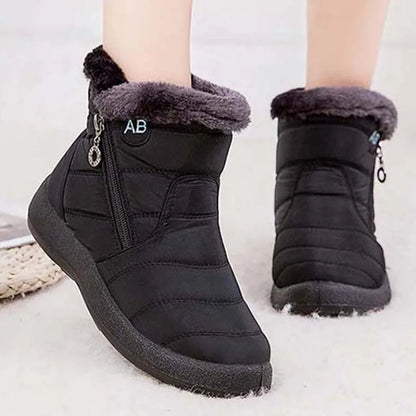 damesschoenen met een rits en bont van binnen