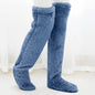 Pluizige Dij Hoge Sokken Vrouwen Winter Warme Voeten Kousen Teddy Benen Fuzzy Knie Hoge Winter Sokken Warme Slaap Sokken Voet Warming