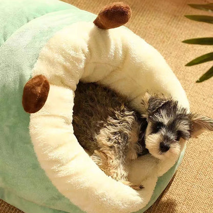 MADDEN Warm klein hondenkennelbed Ademend hondenhuis Leuk pantoffelvormig hondenbed Kat slaapzak Opvouwbaar wasbaar huisdierhuis