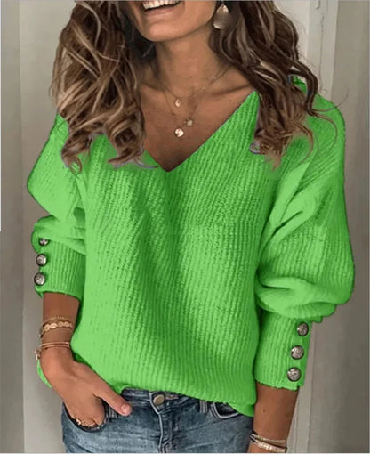 Lente Herfst Dames Losse Lange Mouwen Gebreide Top